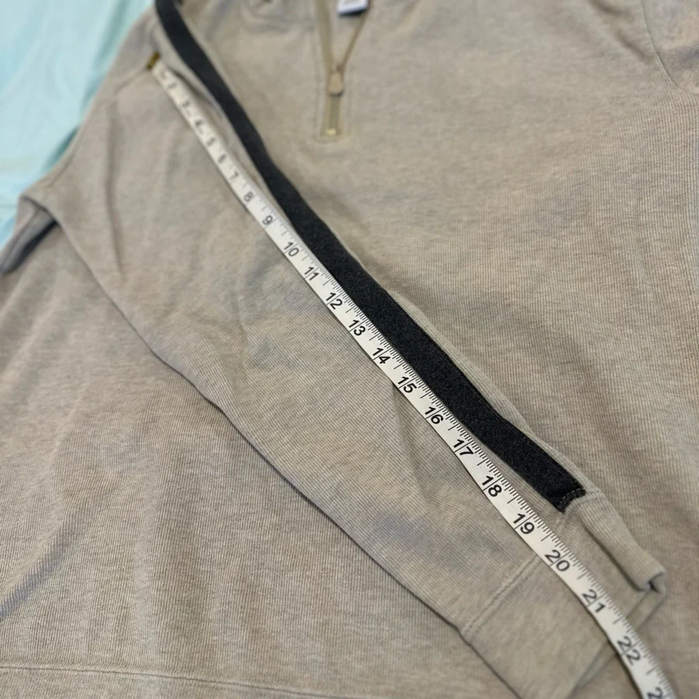Vintage 90s Calvin Klein Mens Sz: M 100% Cotton Ribbed 1/4 Zip Tan Sweater.